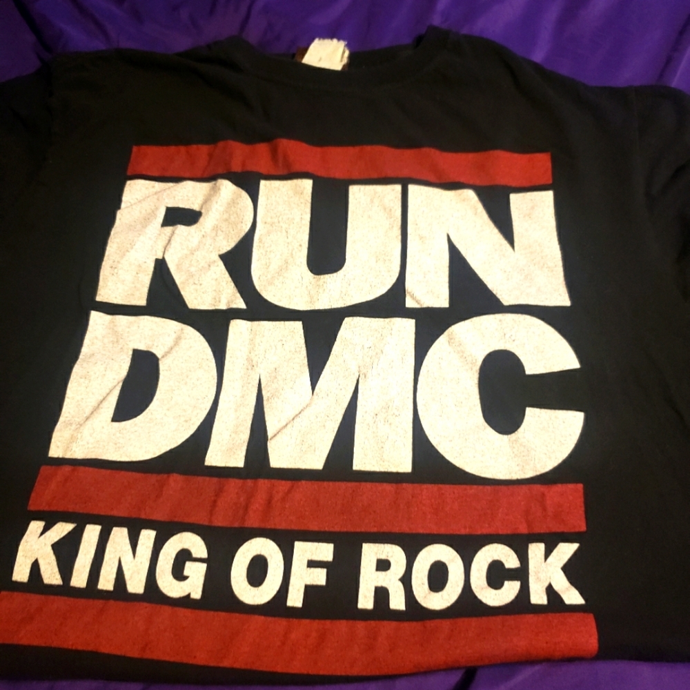 Run DMC King of Rock Short Sleeve L/XL Aces and Eights Vintage measurements pic